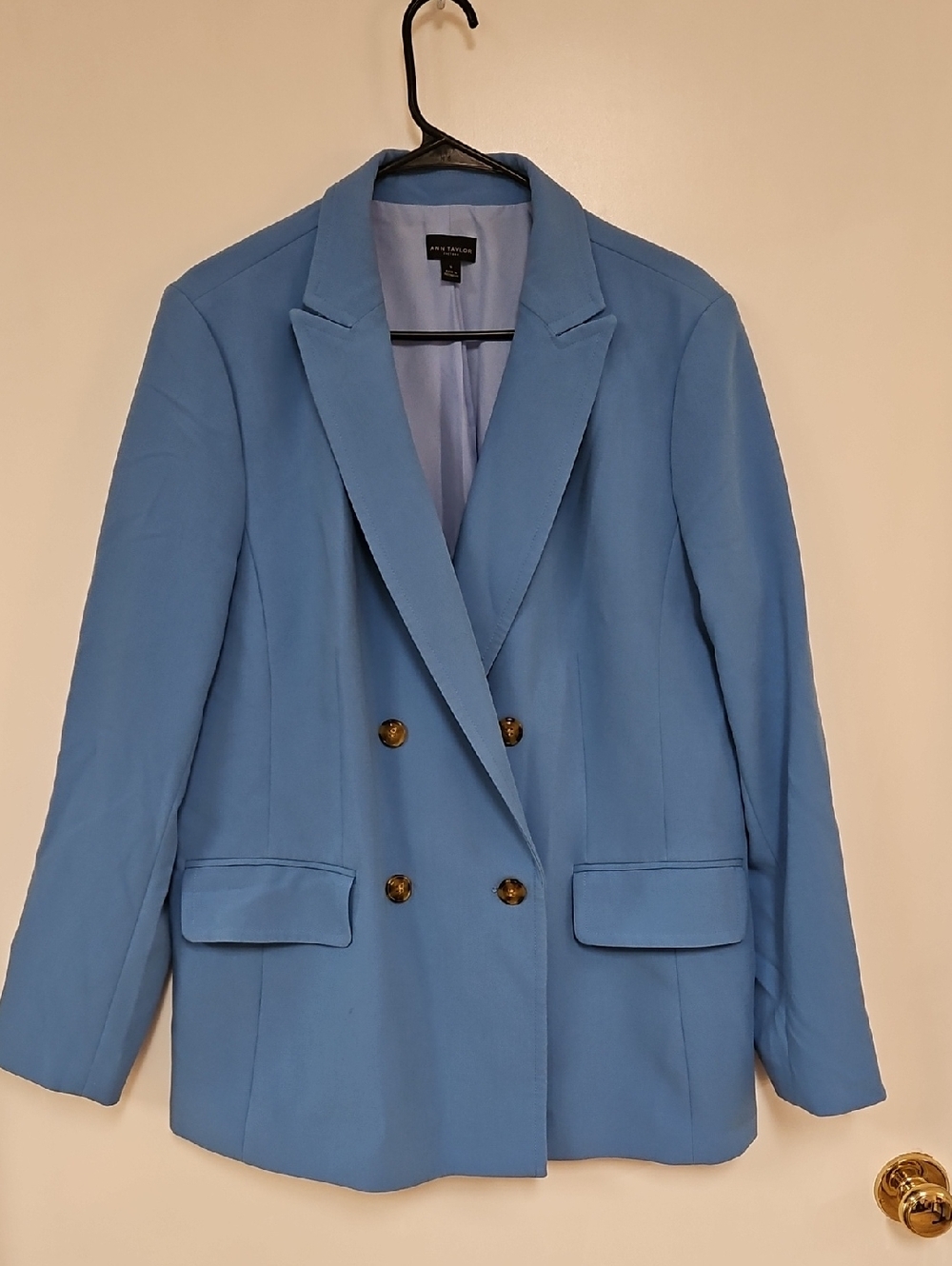Ann Taylor Sky Blue Double-Breasted Blazer